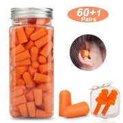 TSV 60pairs Soft Foam Ear Plugs for Sleep, Noise Cancelling Ear Plugs for Travel, 38dB NRR, Orange