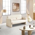 thumbnail image 3 of Youdao 59" Small Loveseat Sofa, Modern Sherpa Mini Sofa Couch, Lambswool 2-Seater Fluffy Love Seat, Teddy Fabric Upholstered Compact sofa with 2 Throw Pillows for Apartment Office Small Space, Beige, 3 of 7