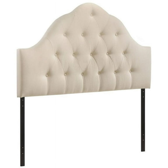 Hawthorne Collections Queen Tufted Panel Headboard in Ivory