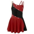 thumbnail image 2 of YONGHS Kids Girls Figure Ice Skating Dress Sequins Rhinestone Gymnastics Leotard A Burgundy 6, 2 of 7
