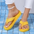 thumbnail image 6 of PiGOGI Women's Flip Flops Thick Sole Non-Slip Comfortable Beach Slippers Lightweight Summer Casual Yellow 5.5, 6 of 9