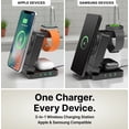 thumbnail image 3 of It's Just Smart 3-in-1 Magnetic Wireless Charging Station for Apple & Samsung Devices, Dual-Sided Rotating Watch Charger, 15W Fast Foldable Charger - Black, 3 of 7