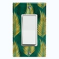 thumbnail image 1 of Metal Light Switch Plate Cover Tropical Jungle Palm Leaves Yellow Green JGL003, 1 of 13