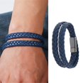 thumbnail image 2 of SUSHANG Braided Leather Bracelet Braided Bracelet Made of Leather in Black or Brown – Men'S Bracelet with Magnetic Clasp Made of Stainless Leather Bracelet Men Including Extra Link, 2 of 9