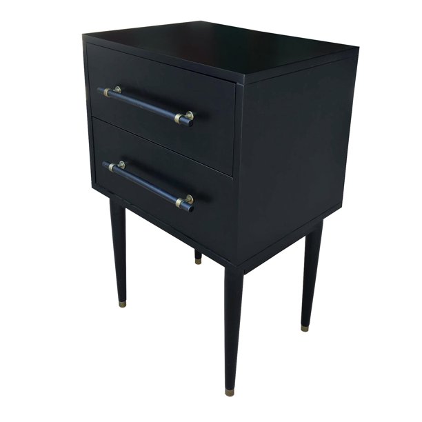 20x15x30 Inch 2Drawer Side Table, Matte Black