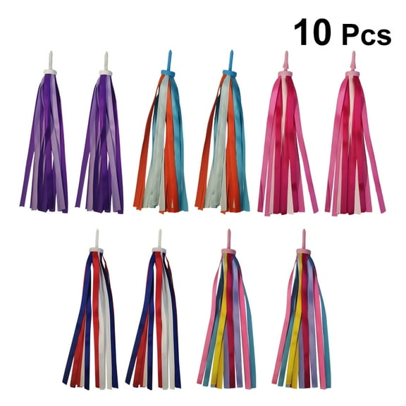 OFFIGAM 5 Pair Kids Bike Handlebar Streamers Ribbons Accessories for Outdoor Fun and Safety