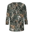 thumbnail image 5 of MaFYtyTPR Women 3/4 Sleeved Casual Blouse Fashion Floral Print Pullover Loose Tunic Tops A-Gray XL, 5 of 5