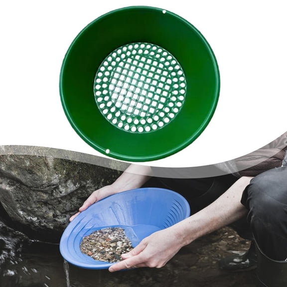Abbraccia Gold Panning Pan with Classifying Screen, 13.78 Inches, Portable, Easy to Use, Gold Panning Equipment for Garden, Rivers And Outdoor Activities Green