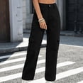 thumbnail image 4 of Cargo Pants for Women Vintage Baggy Boyfriend Jeans with Pockets High Waisted Straight Leg 6 Pockets Wide Leg Jeans Casual Street Work Clothes, 4 of 5