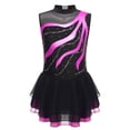 thumbnail image 2 of iixpin Kids Girls Sleeveless Figure Ice Skating Leotard Ballet Dance Dress Ballerina Ballroom Performance Costume Hot Pink 14, 2 of 6