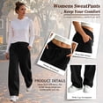 thumbnail image 4 of TEMOFON Sweatpants for Women Loose Fit Casual Comfy Lounge High Waist Drawstring Elastic Sweatpants Flowy Palazzo Pants with Pocket, 4 of 10