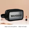 thumbnail image 2 of 3Pcs Clear Travel Toiletry Bags, Portable PVC Waterproof Makeup Cosmetic Bags, Transparent Travel Storage Carry Pouch for Women, Black, 2 of 7