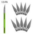 thumbnail image 1 of Engraving Non-Slip Metal Knife Kit + 40/10pcs #11 Blades Cutter Craft Knives for Mobile Phone PCB Repair Hand Tools 1set-Green, 1 of 6