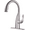 Brushed Nickel, variant on WOWOW Brushed Nickel Kitchen Faucet with Sprayer, Single Handle Gooseneck Kitchen Sink Faucet