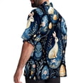 thumbnail image 3 of Easter Men's Short Sleeve Casual Printed Button Down Beach Shirt Summer Unisex Top, 3 of 6
