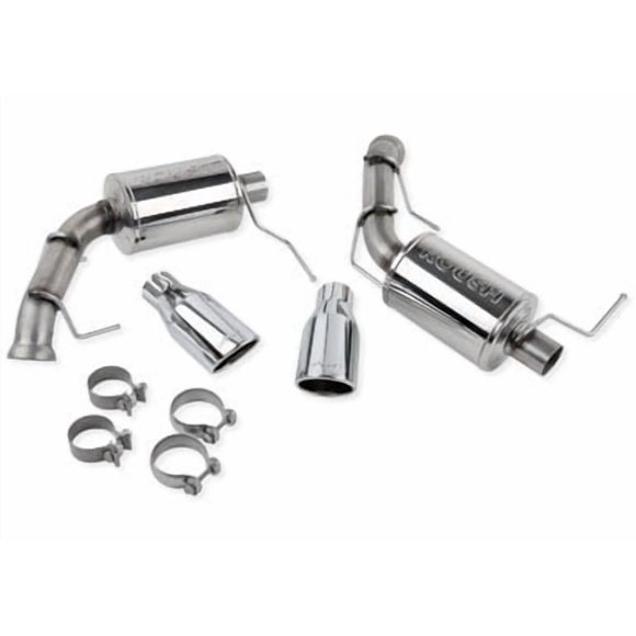 Fits 2011-2014 Ford Mustang Roush Performance Kovington Exhaust System Kit 421145 Exhaust System Kit Axle Back System; 409 Stainless Steel; With Mufflers; Dual Exhaust; Rear Exit