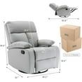 thumbnail image 2 of hzlagm Swivel Recliner Chair with Manual Adjustable Footrest for Small Spaces Living Room Bedroom RV - Light Gray, 2 of 6