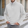 thumbnail image 2 of Men's High Neck Long Sleeve Button Placket Sweatshirt Digital Print Design Fall Winter Casual Wear Oversized Pullover Long Sleeve Crewneck Casual Tops, 2 of 4