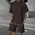 thumbnail image 2 of RUTAYY Men's Outfits Casual Solid Color Everyday Wear Tshirts Shorts with Pocket 2 Piece Stretch Summer Travel Vacation Clothing Sets, 2 of 5