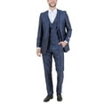 thumbnail image 2 of Julinie 3-Piece Solid Sharkskin Suit Set with Jacket, Vest, and Dress Pants, Slim Fit, 2 of 5