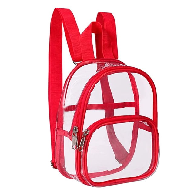 Sac à Dos Transparent en PVC Mode Été Nouveau Sac à Dos de Voyage pour Femmes Sacs d'École pour Étudiants Petits Sacs à Main Mini Sac à Dos Décontracté Rouge