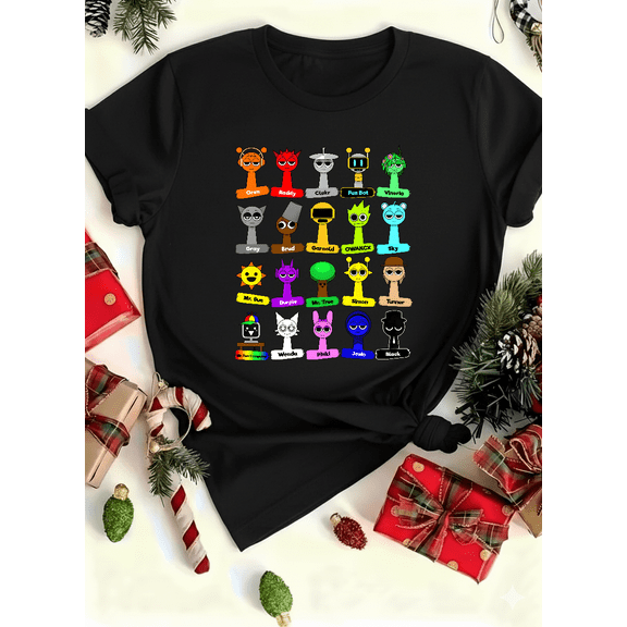 Sprunki Fun Play Funny Kids Toy Collection Graphic Unisex T-Shirt V12907 up to size 5XL