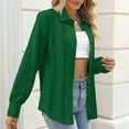 thumbnail image 6 of Admvng Blouses for Women Summer Fashion Causal Button Solid Blouse Long Sleeve Shirt S-3XL, 6 of 9
