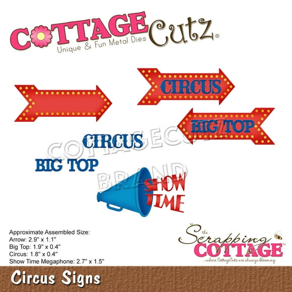 CottageCutz Dies-Circus Signes.4" à 2.9" CC858