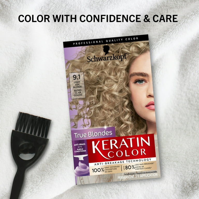 Keratin Color Hair Color Cream, 9.1 Light Ash Blonde, 1 - Walmart.com