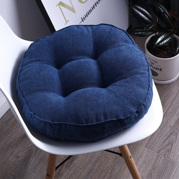 Xiao Hua Cojín Redondo Grueso Azul Oscuro para Silla de Comedor -1 Pieza, Cojín de Encaje Suave Que Reduce la Presión, Cojín Antideslizante para Silla de Comedor para Sala de Estar Silla de Ocio,