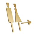 thumbnail image 4 of Bathroom Door Signage Decor Decals Durable Universal WC Signage 3D Bathroom Sign Golden, 4 of 9