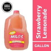 Milo's Strawberry Lemonade, Refrigerated Juice Drink, 128 fl oz Gallon, 100% Natural, No Preservatives, Made Fresh Daily
