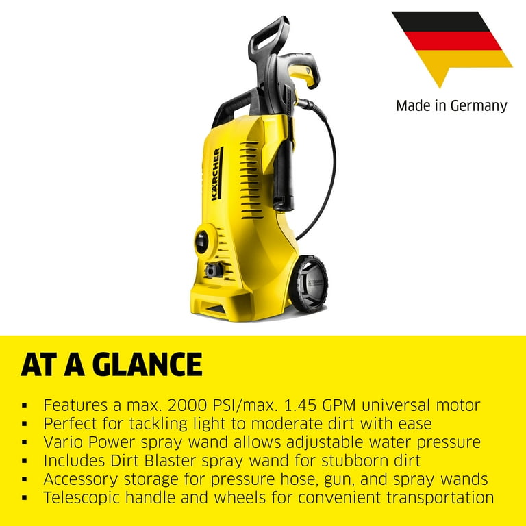 Karcher K 2 Power Control High Water Pressure Washer, 2000 PSI