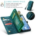 thumbnail image 4 of Allytech Magnetic Detachable Wallet Case for Samsung Galaxy A54 5G with Card Slots & Zipper Pocket, Support Wireless Charging, PU Leather Wrist Strap Shockproof Full Protection Flip Case, Green, 4 of 9