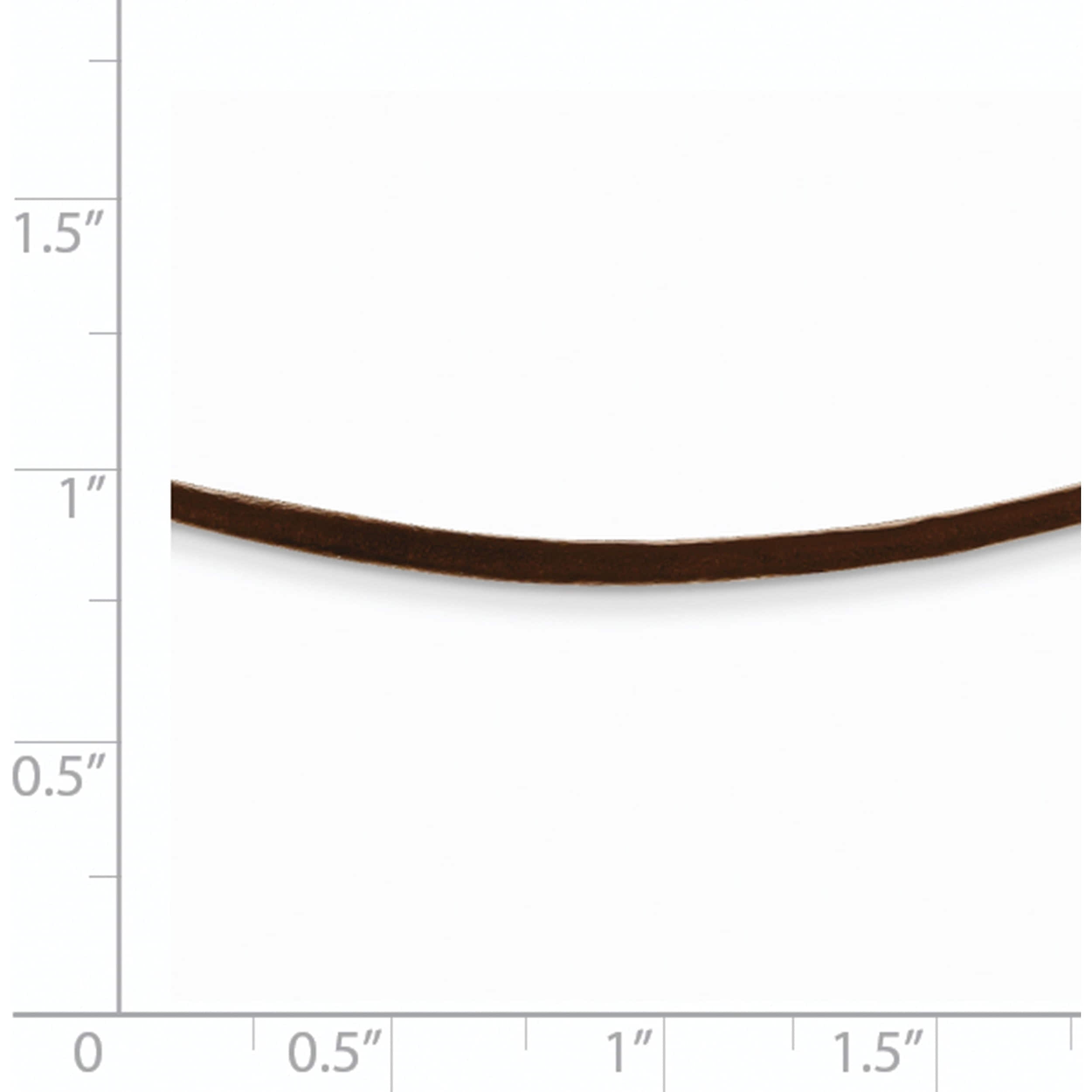 14K Yellow Gold 2mm 18In Brown Leather Cord Necklace (18 X 2) Made In United States xg262-18