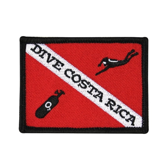 Scuba Souvenir "Dive Costa Rica" Patch Vacation Destination Iron-On Applique