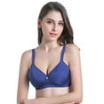 thumbnail image 5 of BIMEI Mastectomy Bra with Molded Foam Cups,T Shirt Bra for Women, Everyday Pocketed Seamless Wire Free Bra, Smoothing for No-Show Lines,Blue,38A, 5 of 8