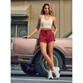 thumbnail image 2 of Women'S Sweat Shorts with Pockets Cotton French Terry Drawstring Summer Workout Casual Lounge Shorts Wine Red M, 2 of 6