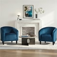 thumbnail image 3 of Yaheetech Velvet Upholstered Accent Chair for Livingroom,Pagoda Blue, 3 of 9