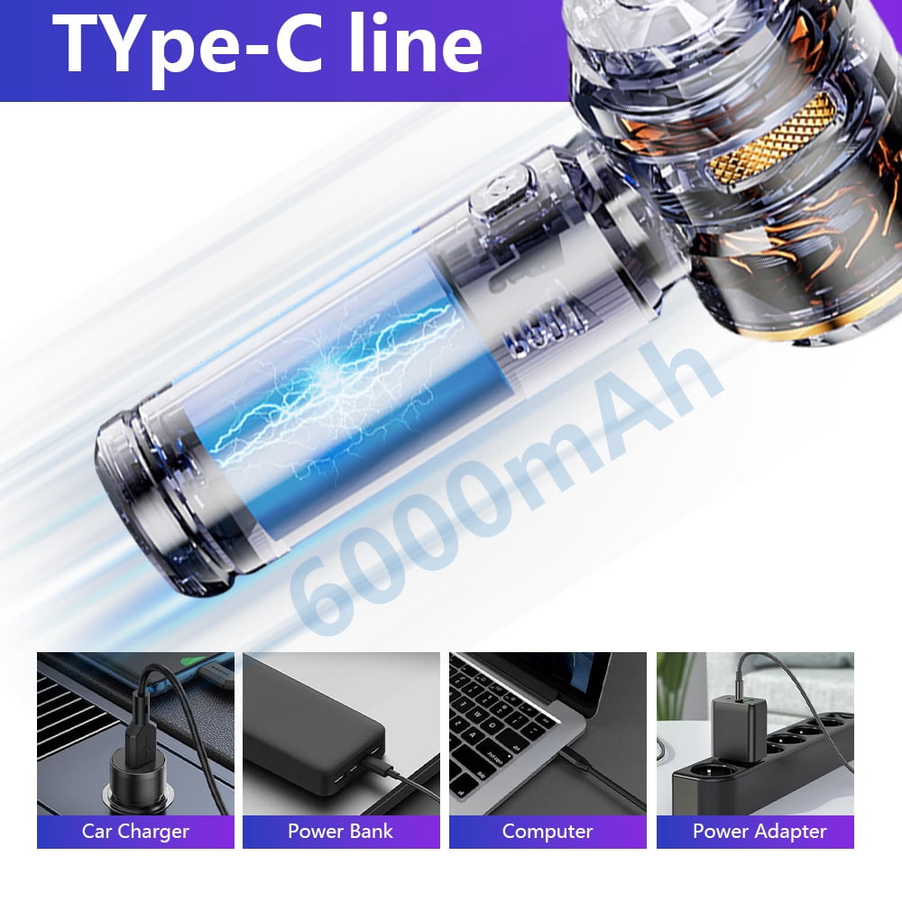 Four-in-one cordless vacuum cleaner, 15000Pa strong suction, power display, car vacuum cleaner, outdoor vacuum inflator, pet hair cleaner