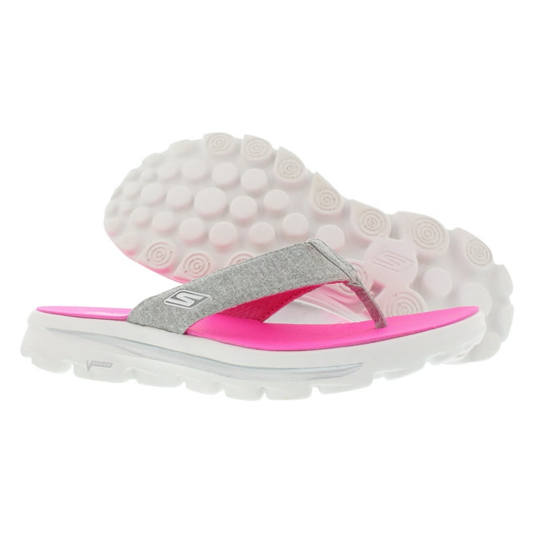 Skechers Go Walk Move Flip Flop,Gray/Pink,10 M - Walmart.com