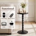 thumbnail image 3 of ManyFun Round Side Table, Wood Drink Table for Small Spaces, Round End Table for Living Room, Bedroom, Sofa Couch, Corners (Black,Plane -shaped), 3 of 9