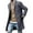 Grey, variant on Men Wool Coat Winter Trench Outerwear Warm Overcoat Long Sleeve Button Up Jacket