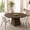 Brown, variant on 47 Inch Round Dining Table for 4-6 People, Modern Circle Kitchen Table with 1.18” Thick Top and Sturdy Square Pedestal Base for Small Spaces, Dining Room Table Only