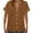 Coffee, variant on MIXUE Women Blouses Solid Color V Neck Stank Botton Down Short Sleeve Loose Fit Womens Summer Tops Holiday Wear,Green,S