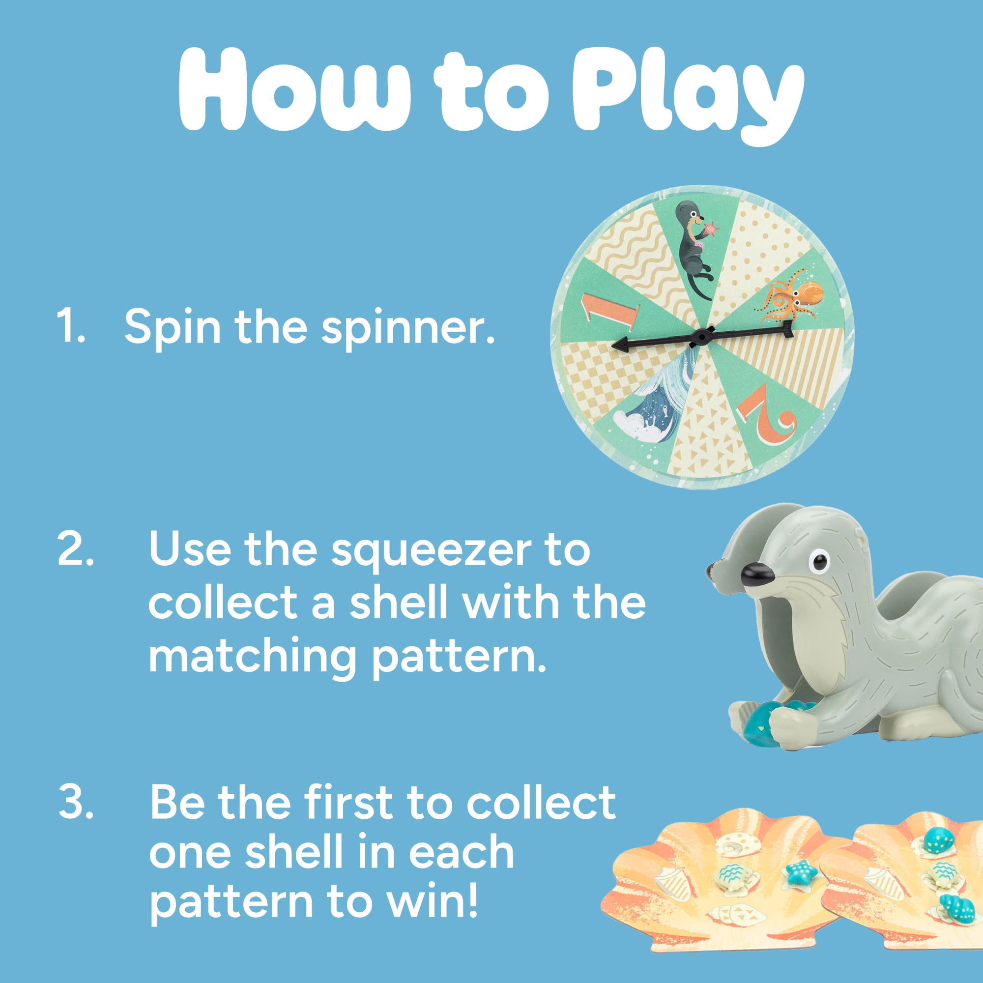 Educational Insights Sophie's Seashell Scramble, Pattern Matching Board Game, Kids Ages 3+