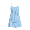 thumbnail image 5 of Axiiglly Mini Dresses for Women V Neck Ruffle Hem A Line Sleeveless Summer Spaghetti Strap Dress with Lace Detail, S-2XL, 5 of 7