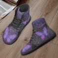 thumbnail image 4 of POLERO Women's Purple Butterfly Mandala Floral High Top Walk Shoes Lace-up Walking Shoes Comfortable Basketball Sneaker Trainers Running Tennis Work Barefoot Sneakers for Women Men Teens, 4 of 7