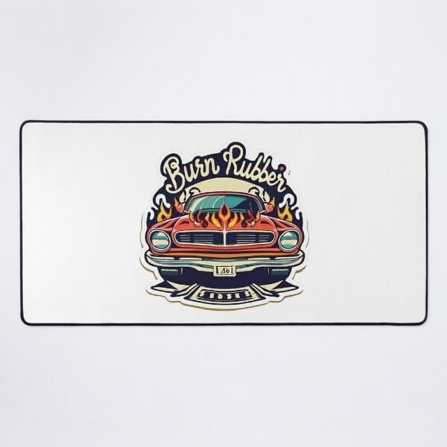 NUEVA alfombrilla de escritorio con diseño retro de Muscle Car clásico "Burn Rubber"
