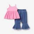 thumbnail image 4 of PatPat 2pcs Baby Girl Clothes Pink Cami Top and Denim Jeans Set, 6-9 Months, 4 of 6